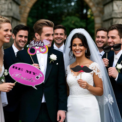 Bride To Be Photo Props – Fun Accessories for Bachelorette, Bridal Shower & Wedding Party (14 Pcs Set)