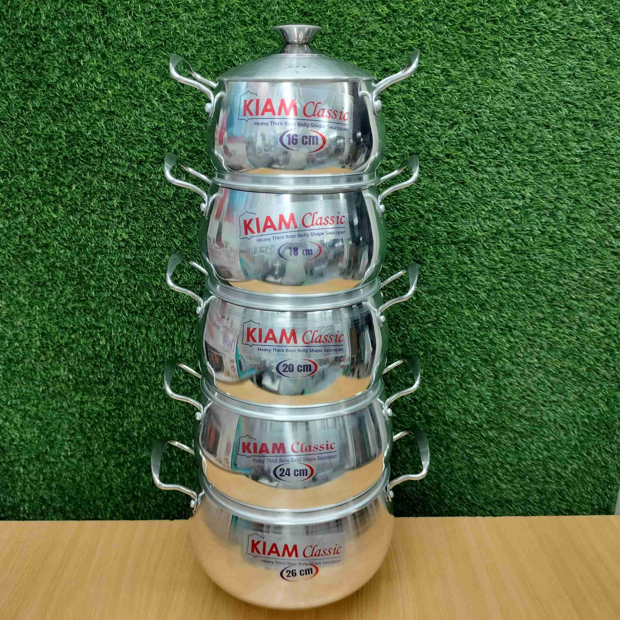 Picture of Kiam Heavy Thick Base Belly Shape Saucepan 10 in 1 set