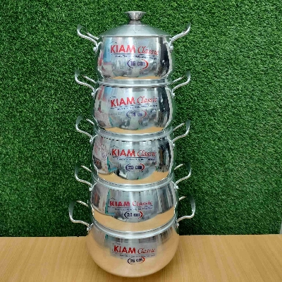 Picture of Kiam Heavy Thick Base Belly Shape Saucepan 10 in 1 set