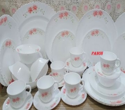 Picture of 42 Pcs Pyrex Opal Glassware White Oven Save Dinner Set - Dinner Set