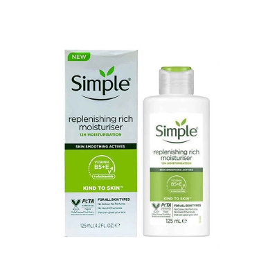 Picture of International Poland product Simple replenishing rich moisturiser used for male female - 125 ml