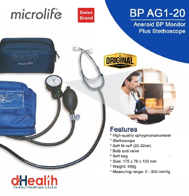 Picture of Microlife BP AG1-20 Blood Pressure Machine Manual / Analogue with Stethoscope, Aneroid Sphygmomanometer, Microlife BP AG1-20