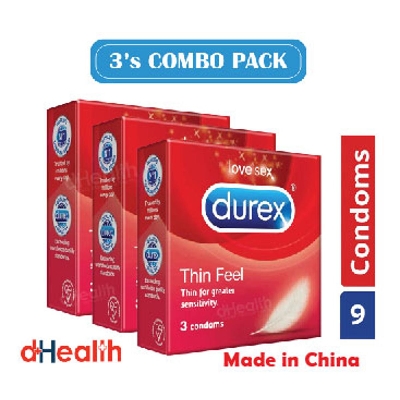 Picture of Durex Thin Feel Condom - 3s Combo Pack (3x3)= 9 Pcs