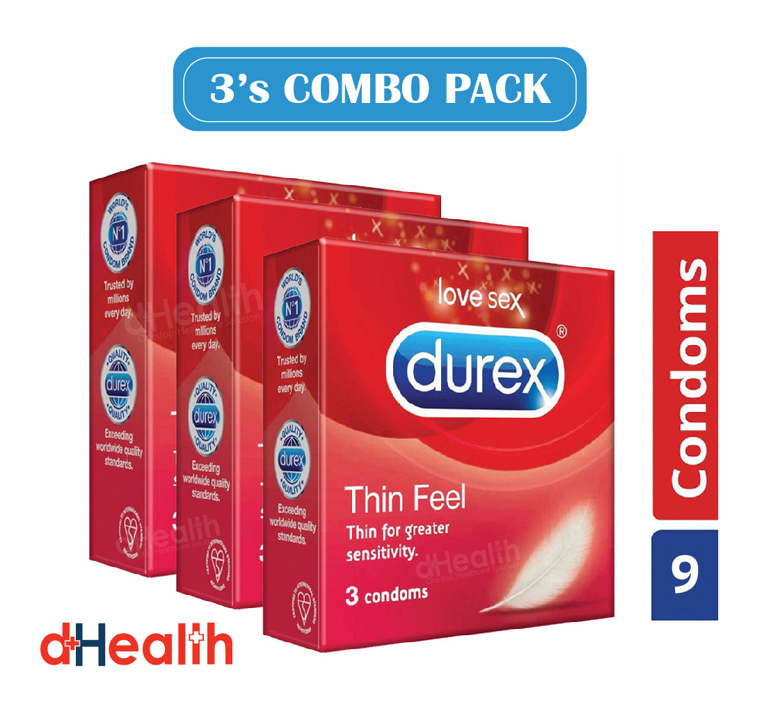 Picture of Durex Thin Feel Condom - 3s Combo Pack (3x3)= 9 Pcs