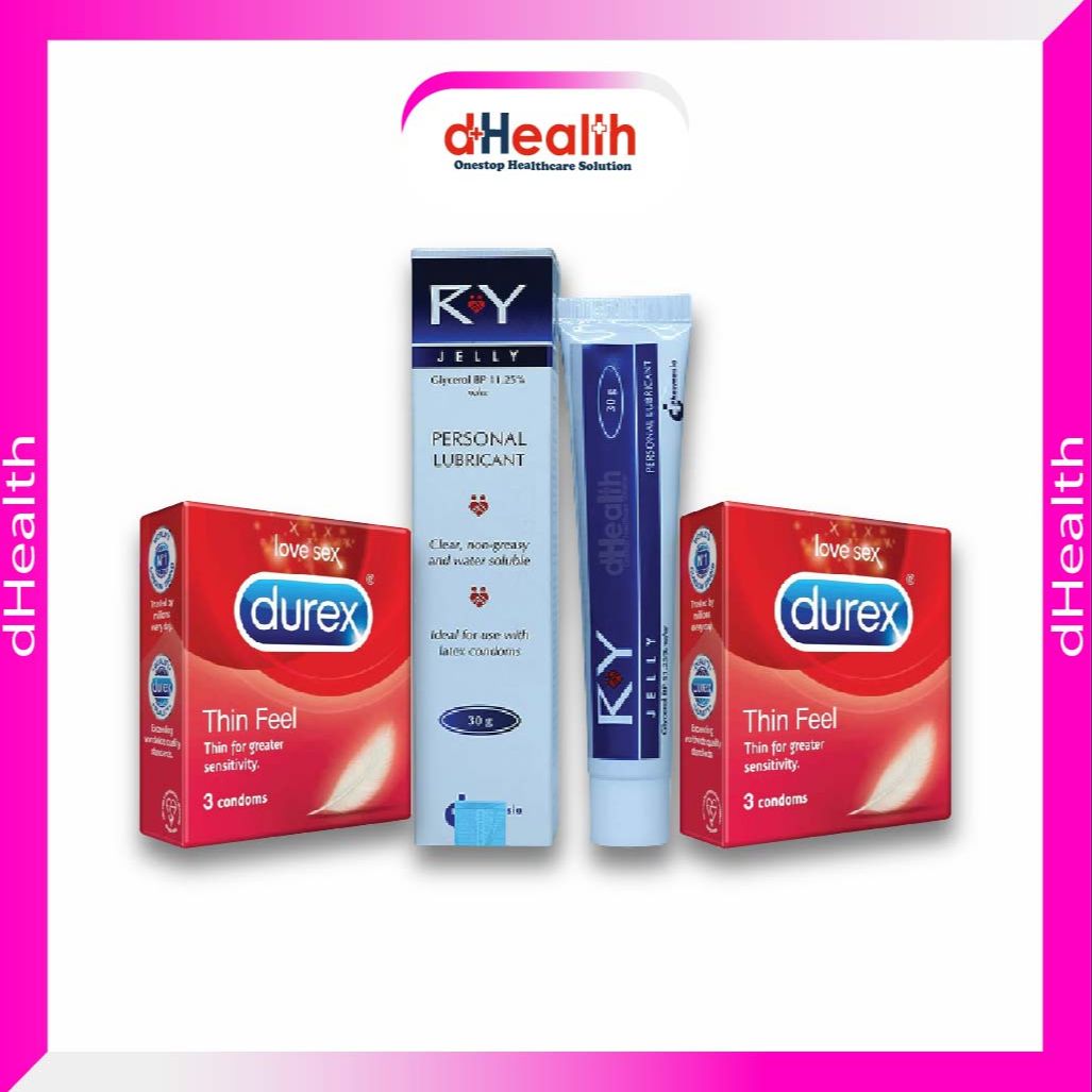 Picture of RY Jelly & 2 Durex Thin Feel Condom Combo Pack, Personal lubricant, Same work like KY Jelly