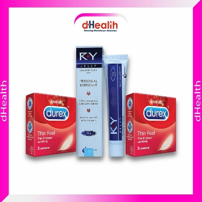 Picture of RY Jelly & 2 Durex Thin Feel Condom Combo Pack, Personal lubricant, Same work like KY Jelly