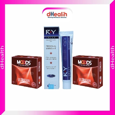 Picture of Ry Jelly Personal Lubricant 1 Pack & Moods Ultra Thin Condom 2 Pack Combo