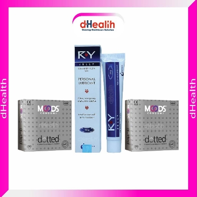Picture of RY Jelly Personal Lubricant & Moods Dotted Condom 2 Packs (6pcs) Combo