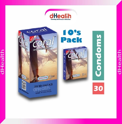 Picture of Coral Super Dotted Condom Full Box / 10's Pack (30 Pcs)