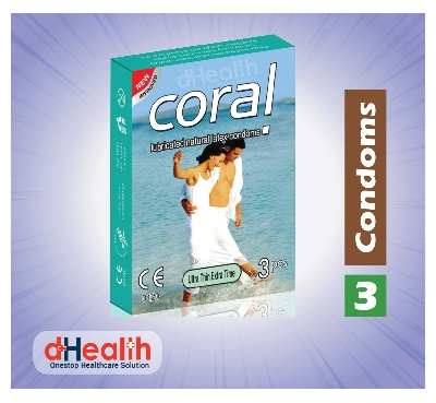 Picture of Coral Ultra Thin Extra Time Condom 2's Combo Pack 6 Pcs