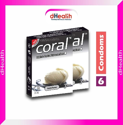 Picture of Coral Vanilla Flavor Condom 2's Combo Pack, 6 Pcs