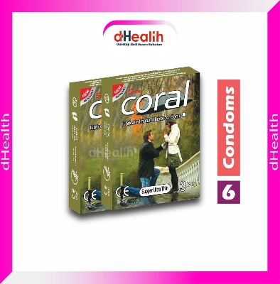 Picture of Coral Super Ultra Thin Condom 2's Combo Pack 6 Pcs