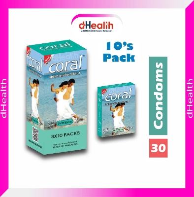 Picture of Coral Ultra Thin Extra Time Condom Full Box / 10's Pack (30 Pcs)