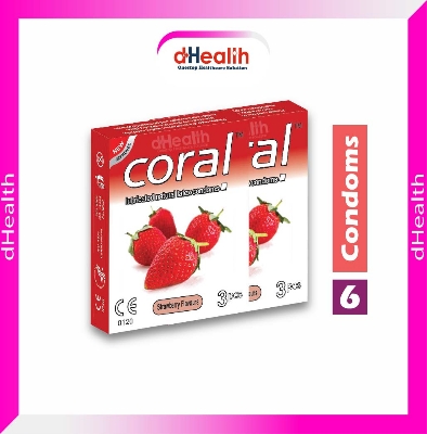 Picture of Coral Strawberry Flavor Condom 2's Combo Pack 6 Pcs