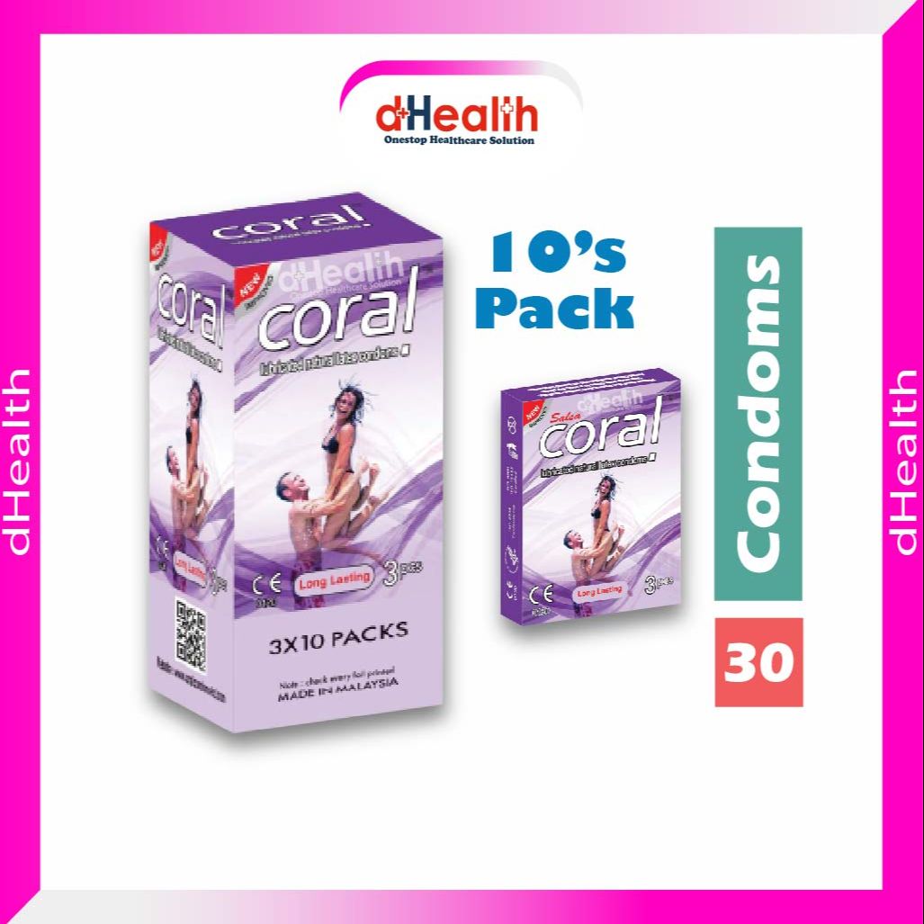 Picture of Coral Long Lasting Condom Full Box / 10's Pack (30 Pcs)