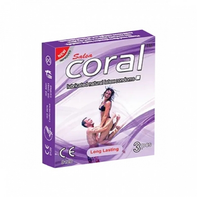 Picture of Coral Long Lasting Condom Full Box / 10's Pack (30 Pcs)