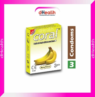 Picture of Coral Banana Flavor Condom Single Pack, 3 Pcs