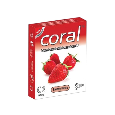 Picture of Coral Strawberry Flavor Condom Single Pack 3 Pcs