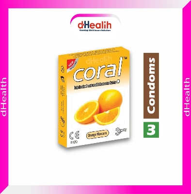 Picture of Coral Orange Flavor Condom Single Pack 3 Pcs