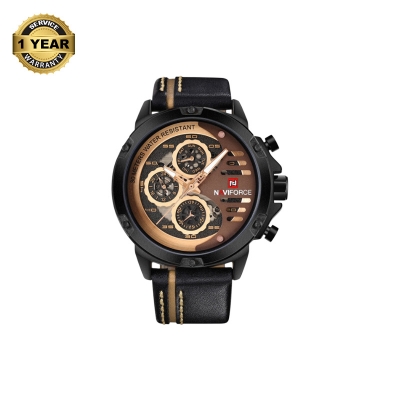 Picture of NF9110 - Black Leather Wrist Watch for Men