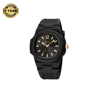 Picture of SKMEI 1717 Black PU Analog Watch For Unisex - Golden & Black