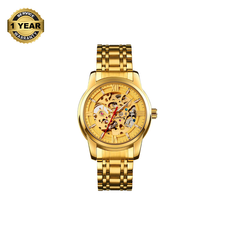 Picture of SKMEI 9222 Golden Stainless Steel Automatic Watch For Men - Golden