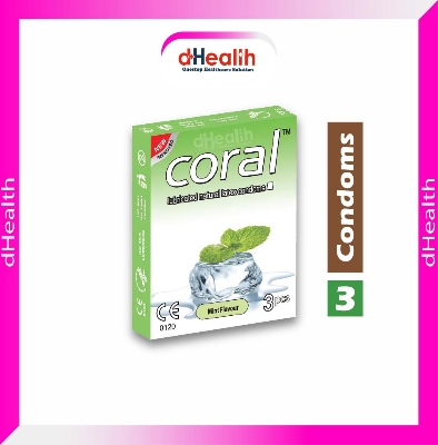 Picture of Coral Mint Flavor Condom Condom, Single Pack, 3 Pcs