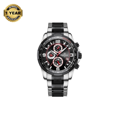 Picture of NAVIFORCE NF8020M Stainless Steel Chronograph Watch For Men - Silver Black