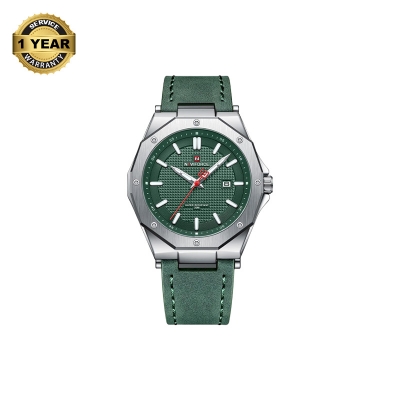 Picture of NAVIFORCE NF9200 Green PU Leather Analog Watch For Men - Silver & Green