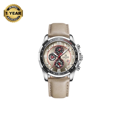 Picture of NAVIFORCE NF8020 Gray PU Leather Chronograph Watch For Men - Silver & Gray
