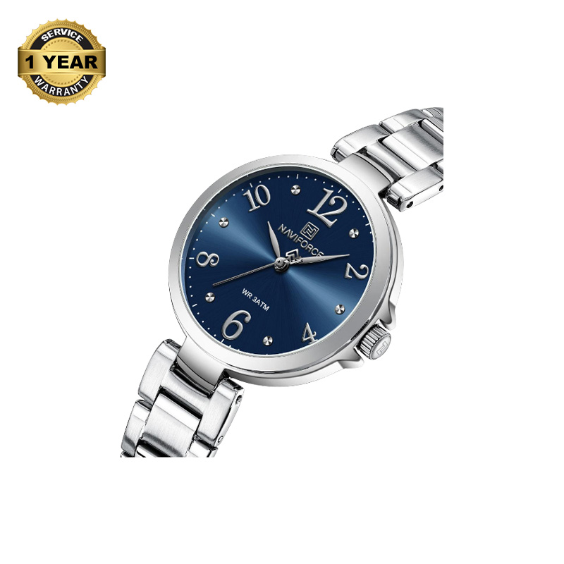Picture of NAVIFORCE NF5031 Silver Stainless Steel Analog Watch For Women - Royal Blue & Silver