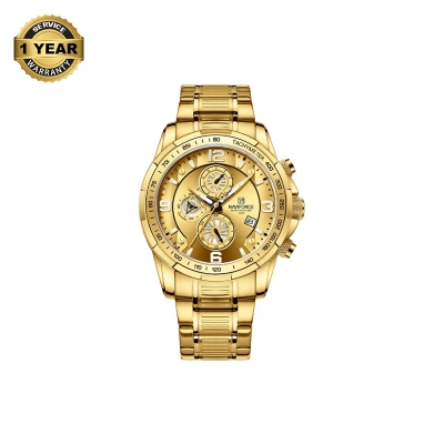 Picture of NAVIFORCE NF8020 Golden Stainless Steel Chronograph Watch For Men - Golden