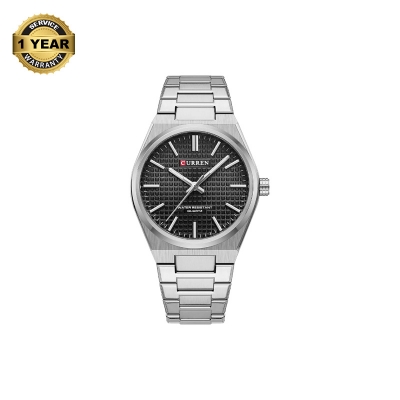 Picture of CURREN 8439 Silver Stainless Steel Analog Watch For Men - Black & Silver