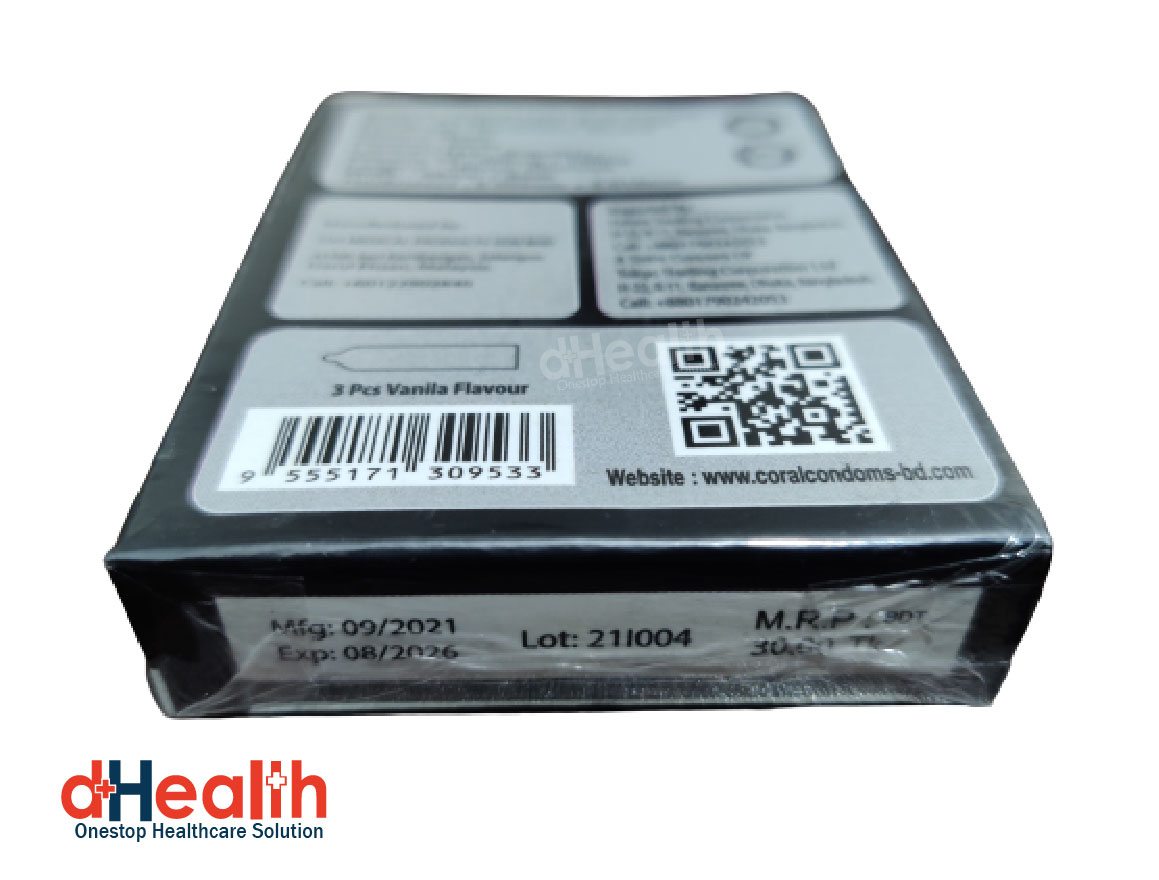 Picture of Coral Vanilla Flavor Condom Condom Single Pack 3 Pcs