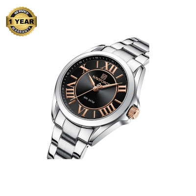 Picture of NAVIFORCE NF5037 Silver Stainless Steel Analog Watch For Women - Black & Silver