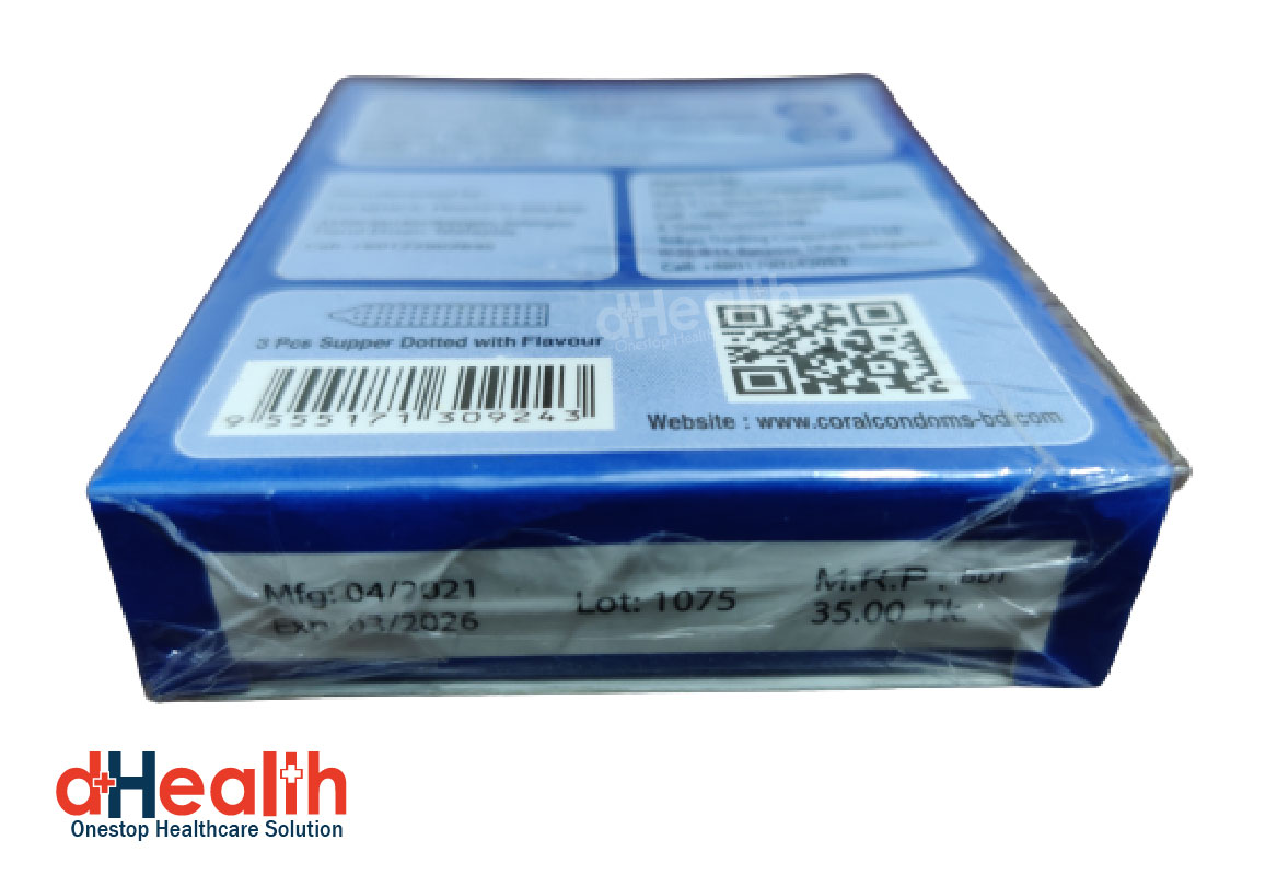 Picture of Coral Super Dotted Condom Single Pack 3 Pcs