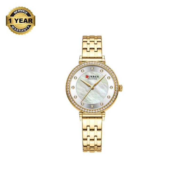 Picture of CURREN 9087 Golden Stainless Steel Analog Watch For Women - White & Golden