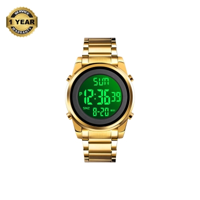 Picture of SKMEI SK1611 Golden Stainless Steel Digital Watch For Unisex - Golden & Black