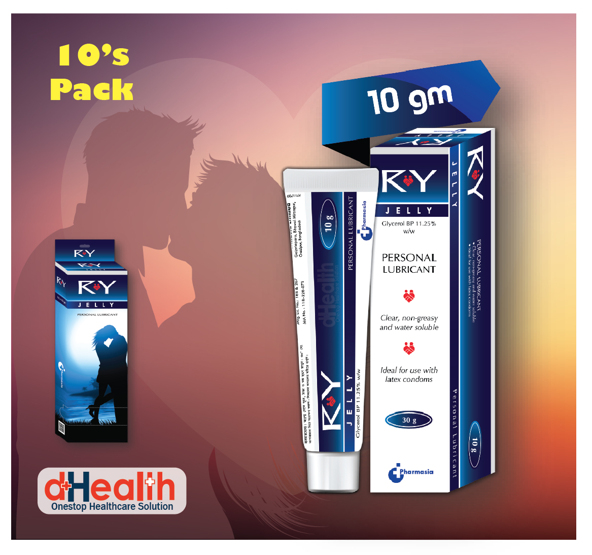 Picture of RY Jelly 10g, Personal lubricant, Full Box (10 pcs), same work like KY Jelly