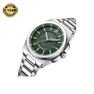 Picture of NAVIFORCE NF9212 Silver Stainless Steel Analog Watch For Men - Green & Silver
