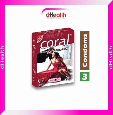 Picture of Coral Dotted Extra Time Condom Single Pack (3 Pcs)