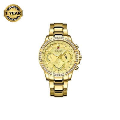 Picture of NAVIFORCE NF9196 Golden Stainless Steel Chronograph Watch For Men - Golden