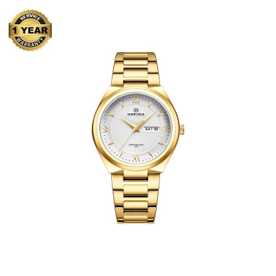 Picture of NAVIFORCE NF8030G Golden Stainless Steel Analog Watch For Men - White & Golden