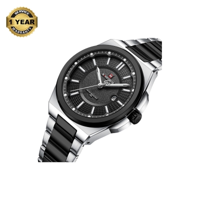 Picture of NAVIFORCE NF9212 Silver And Black Two-tone Stainless Steel Analog Watch For Men - Black & Silver