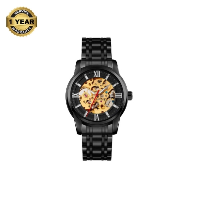 Picture of SKMEI 9222 Black Stainless Steel Automatic Watch For Men - Black