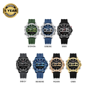 Picture of NAVIFORCE NF9223 Military Style Men’s Outdoor Sports Multifunctional Watch Dual Display Quartz Movement Silicone Strap Luminous Waterproof