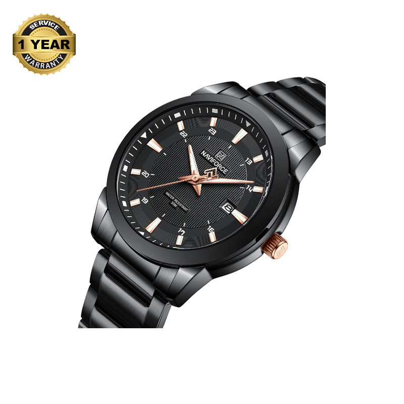 Picture of NAVIFORCE NF8029 Black Stainless Steel Analog Watch For Men - Black