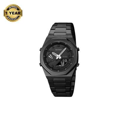 Picture of SKMEI 1816 Black Stainless Steel Dual Time Watch For Men - Black  (Black)