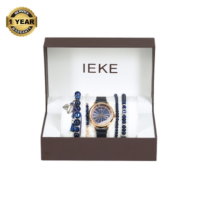 Picture of IEKE 88055 Standard Royal Blue Mesh Stainless Steel Analog Watch For Women - Rose Gold and Royal Blue