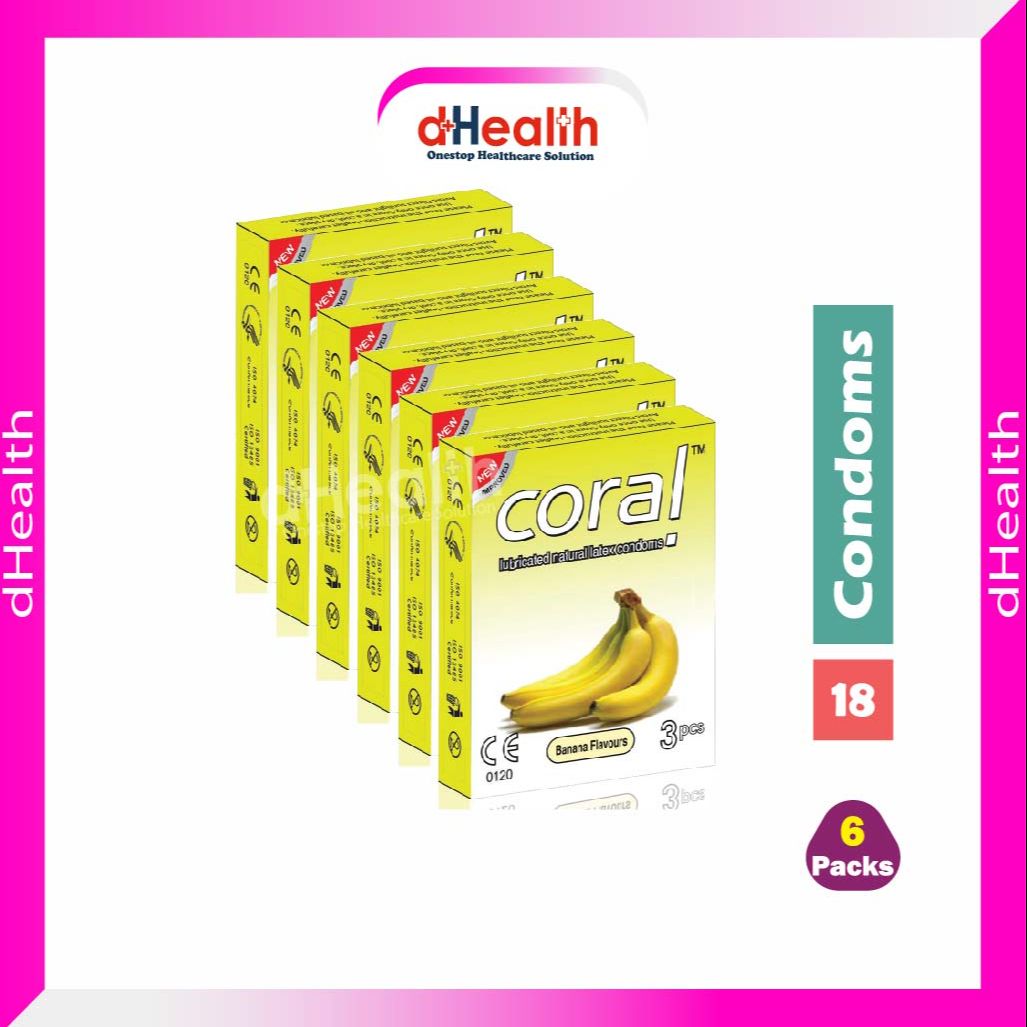Picture of Coral Banana Flavor Condom 6's Pack (18 Pcs)